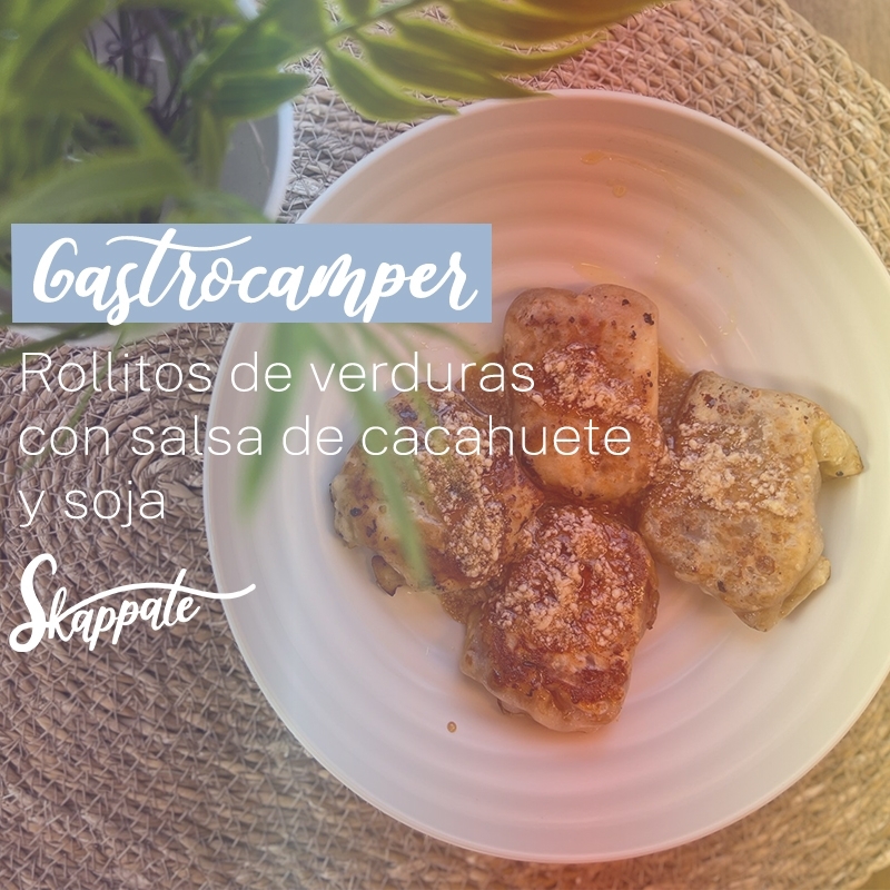 Gastrocamper: Rollitos de verduras con salsa de cacahuete y soja